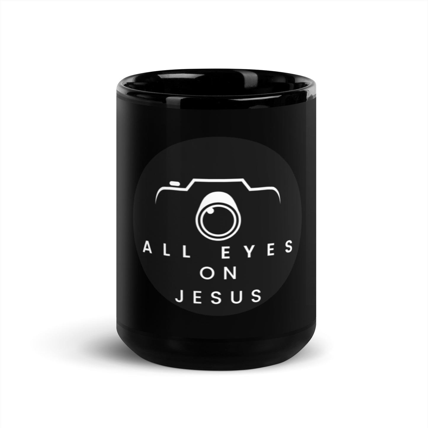 Black Glossy Mug | All Eyes on Jesus