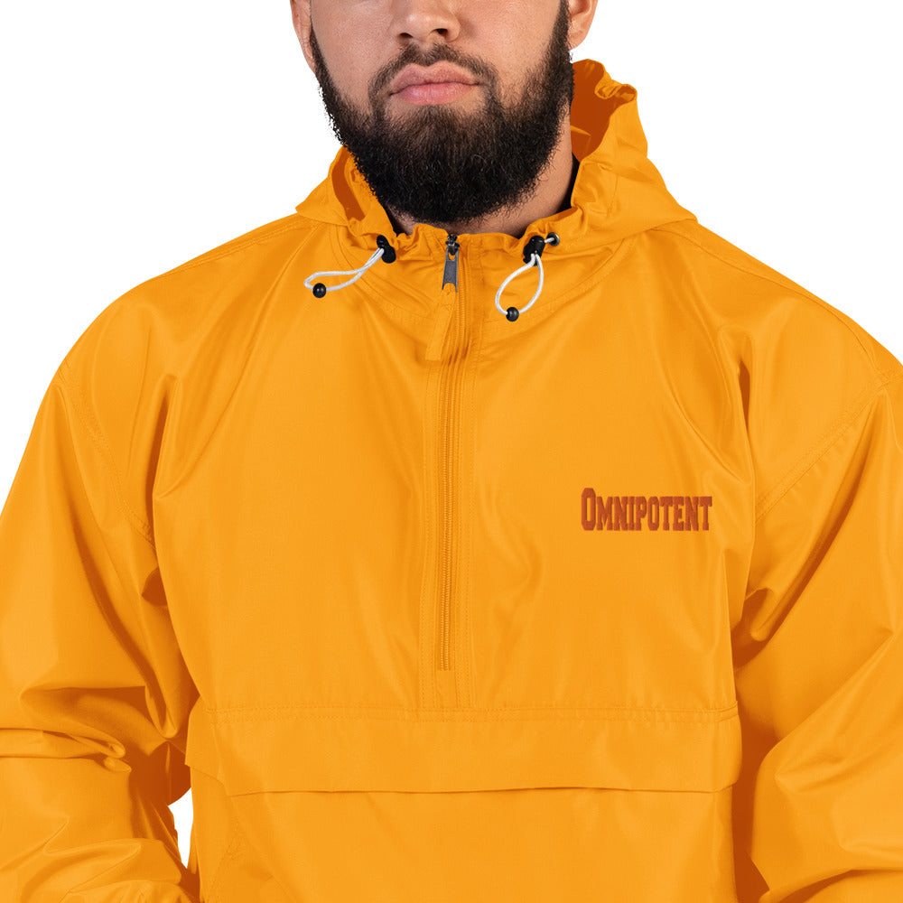 Embroidered Champion Packable Jacket UNISEX | Omnipotent in Orange script