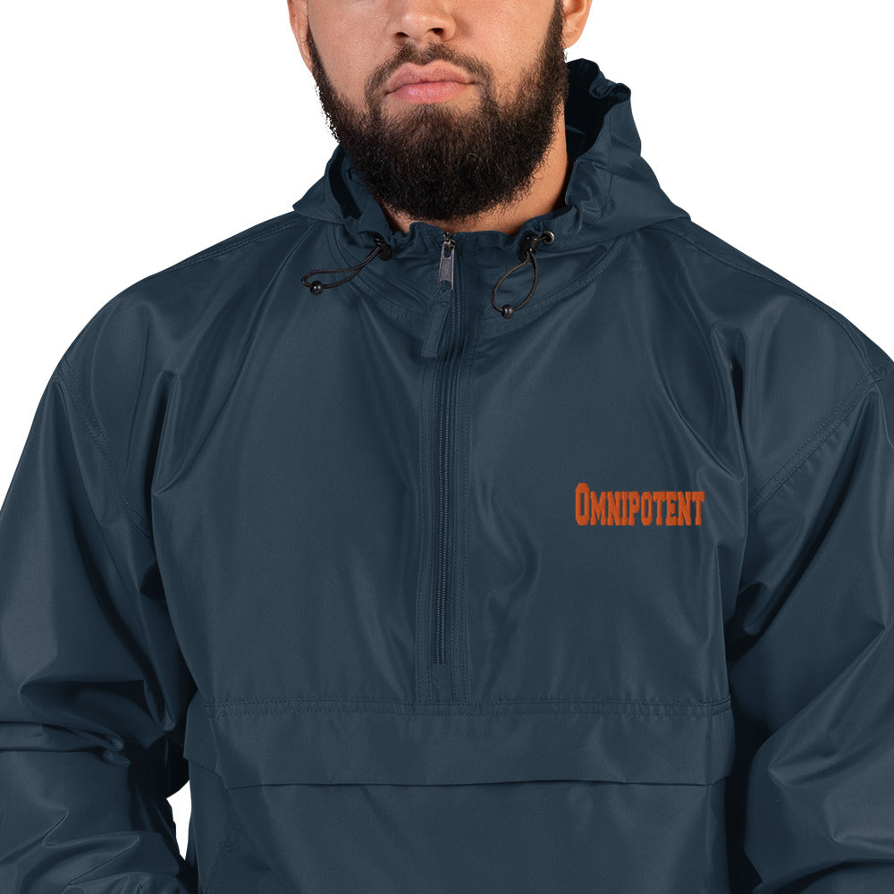 Embroidered Champion Packable Jacket UNISEX | Omnipotent in Orange script