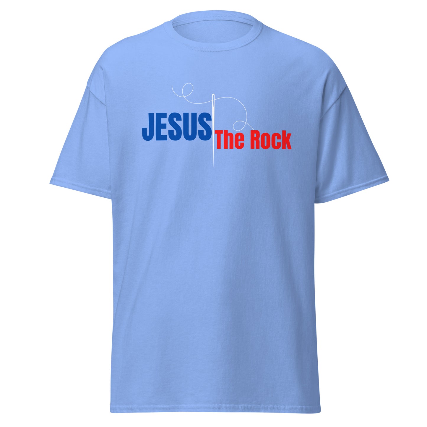 UNISEX Classic Tee | Jesus the Rock in BlueR script