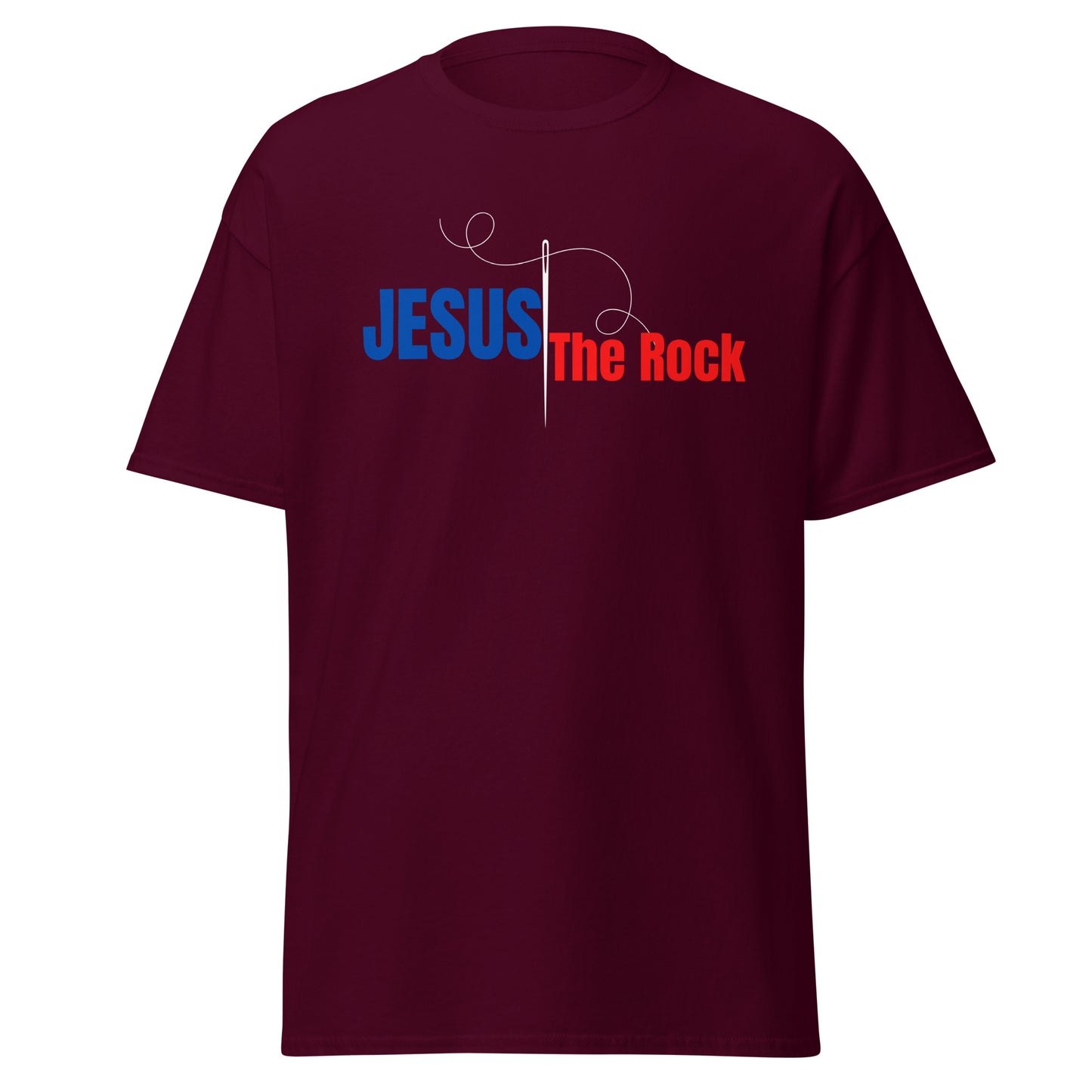 UNISEX Classic Tee | Jesus the Rock in BlueR script