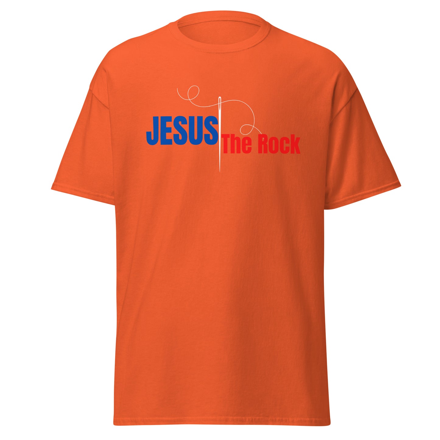 UNISEX Classic Tee | Jesus the Rock in BlueR script