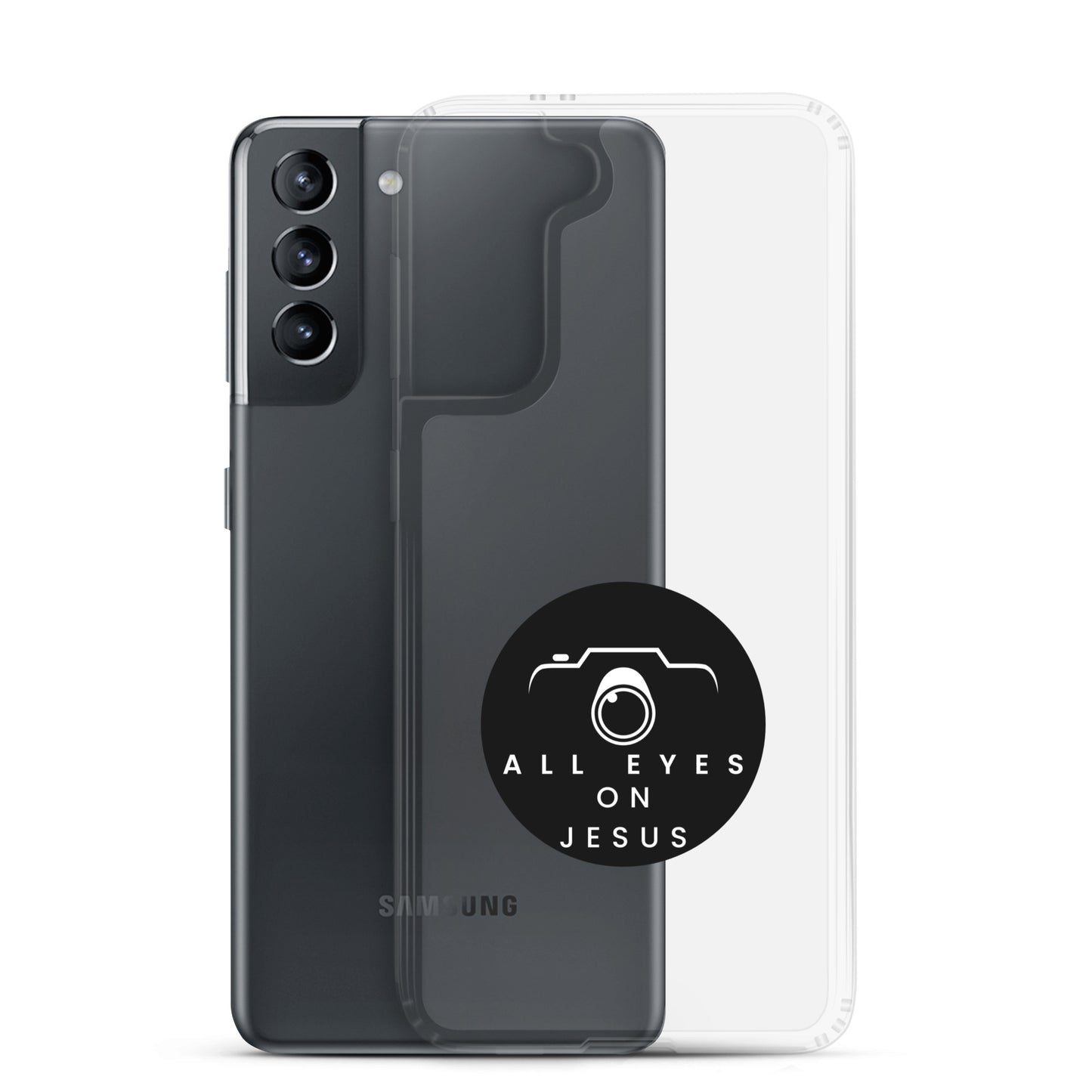 Sleek Samsung Case: "All Eyes on Jesus."