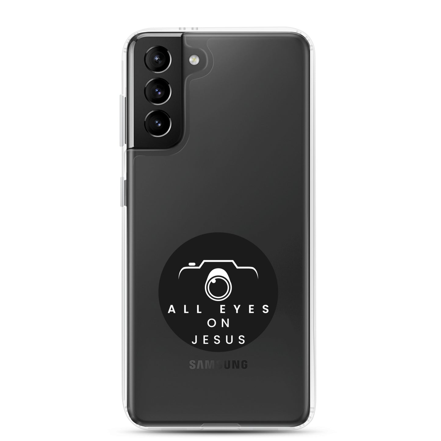 Sleek Samsung Case: "All Eyes on Jesus."