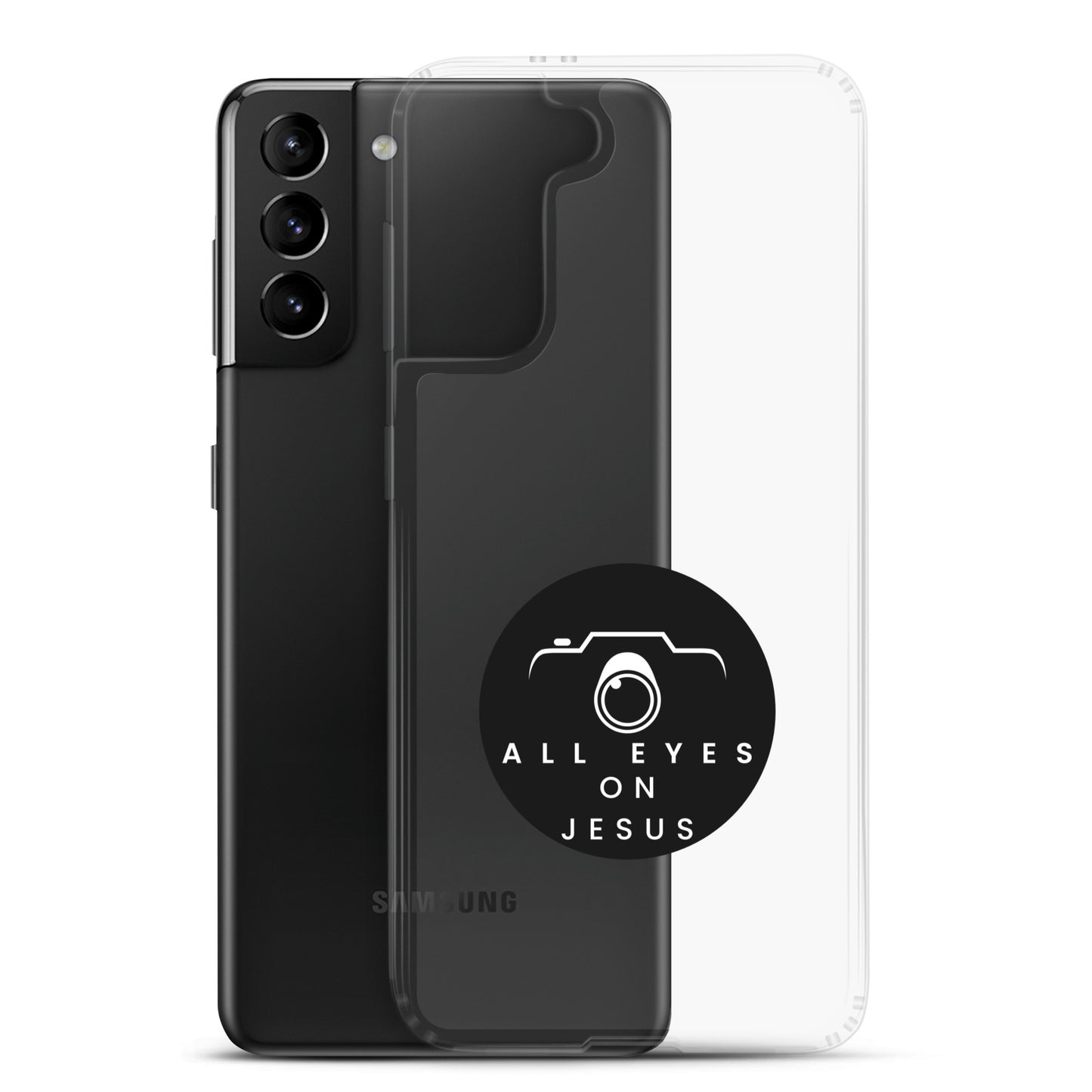 Sleek Samsung Case: "All Eyes on Jesus."