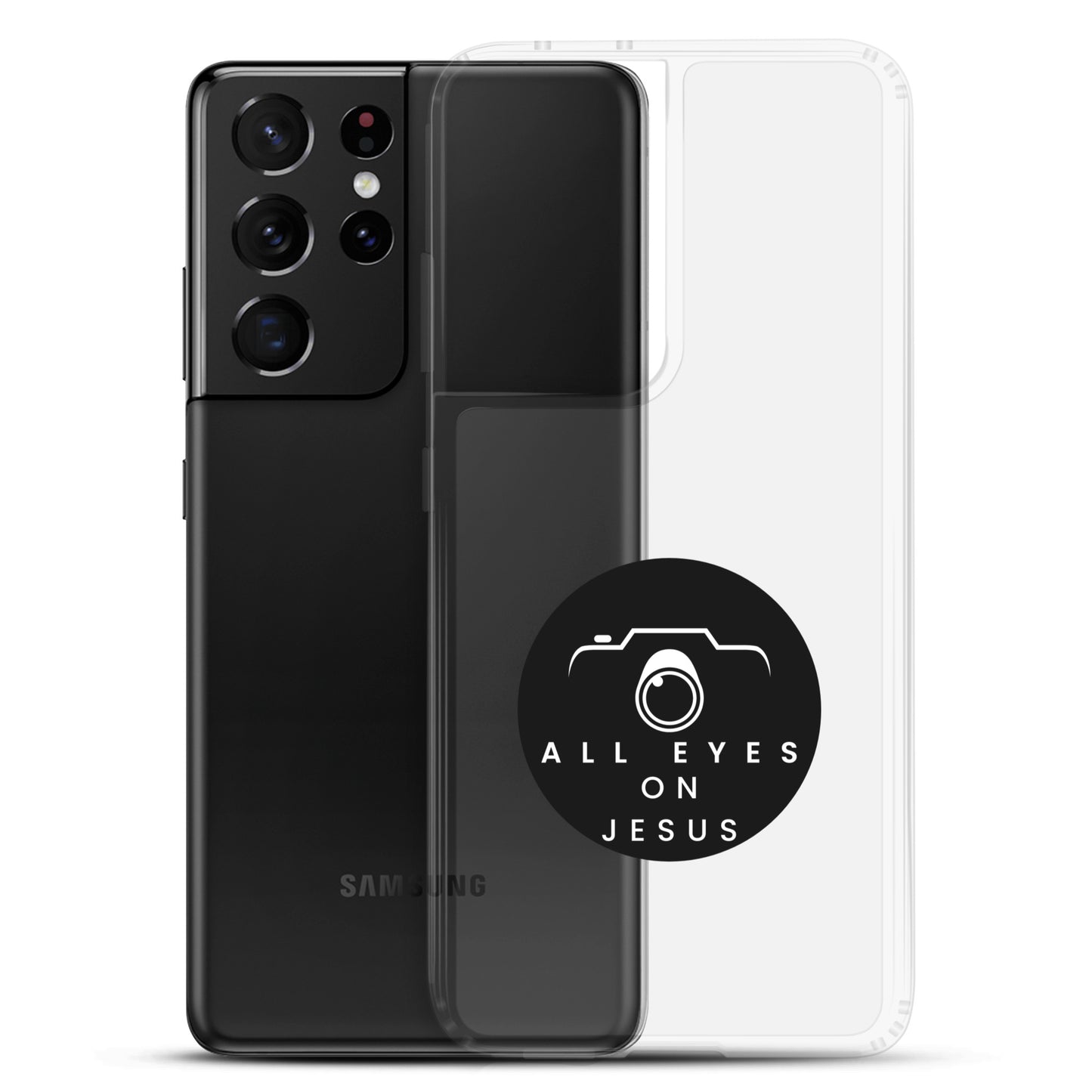 Sleek Samsung Case: "All Eyes on Jesus."