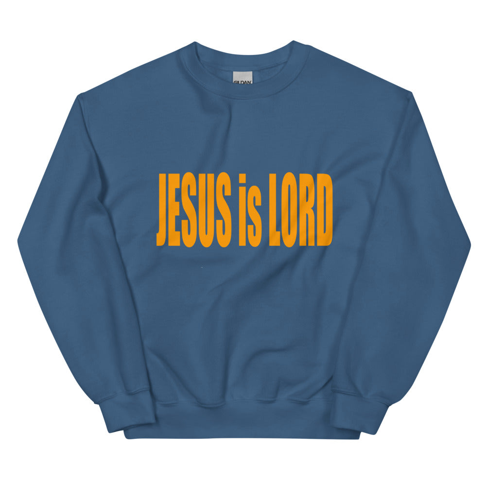 Unisex Classic Fit Warm Sweatshirt - "Jesus is Lord" in Gold Print