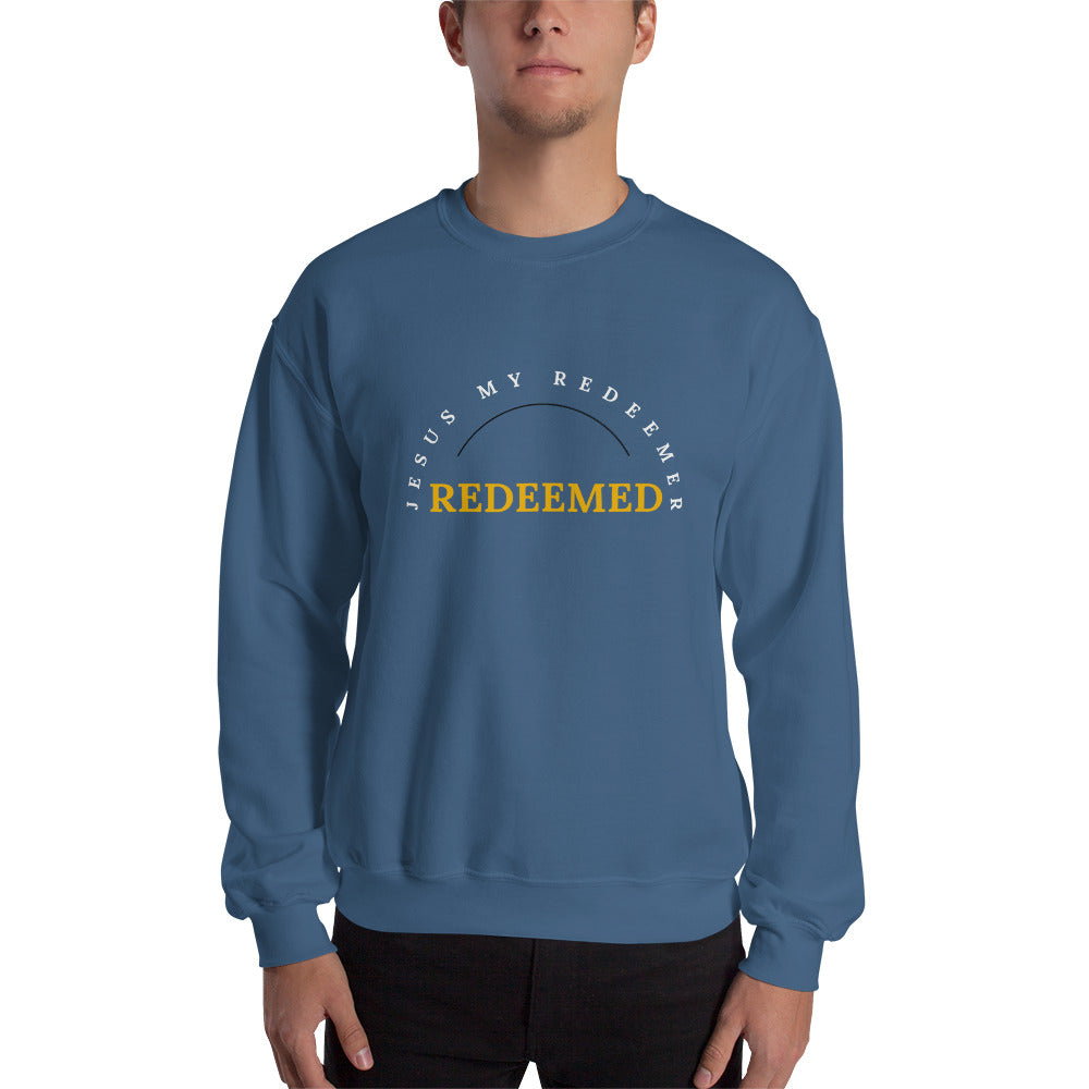 Unisex Sweatshirt Class Fit: "Redeemed" in Golden script