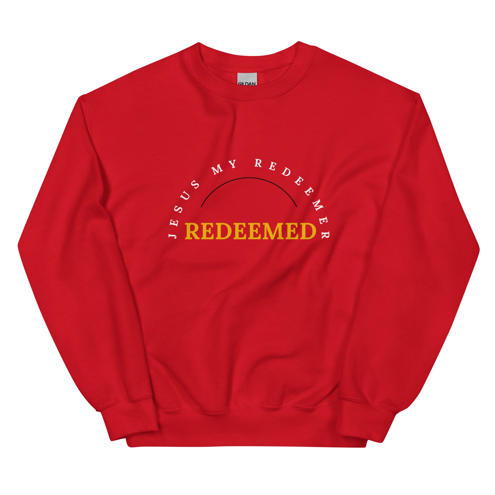 Maisonette Shoppers World | Unisex Sweatshirt Class Fit - "Redeemed" in Golden script