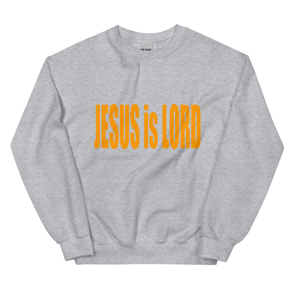 Unisex Classic Fit Warm Sweatshirt - "Jesus is Lord" in Gold Print