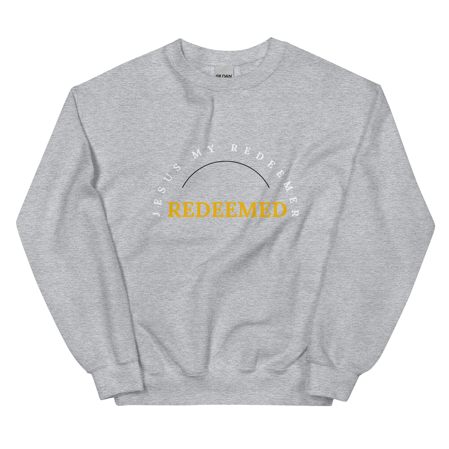 Maisonette Shoppers World | Unisex Sweatshirt Class Fit - "Redeemed" in Golden script