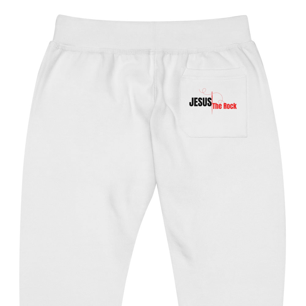 Maisonette Shoppers World | Unisex Fleece Sweatpants "Jesus the Rock"