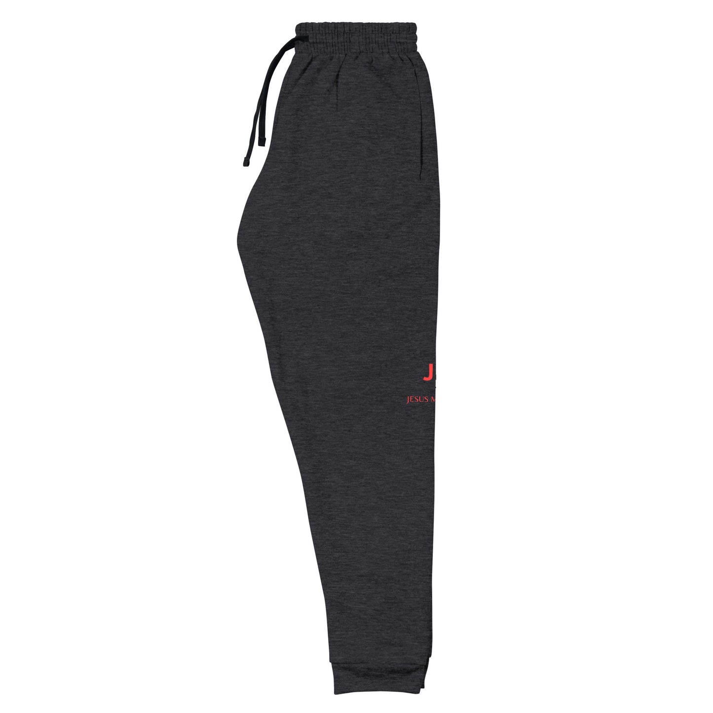 Unisex Joggers: "JM - Jesus Messiah", in Red-Blue script