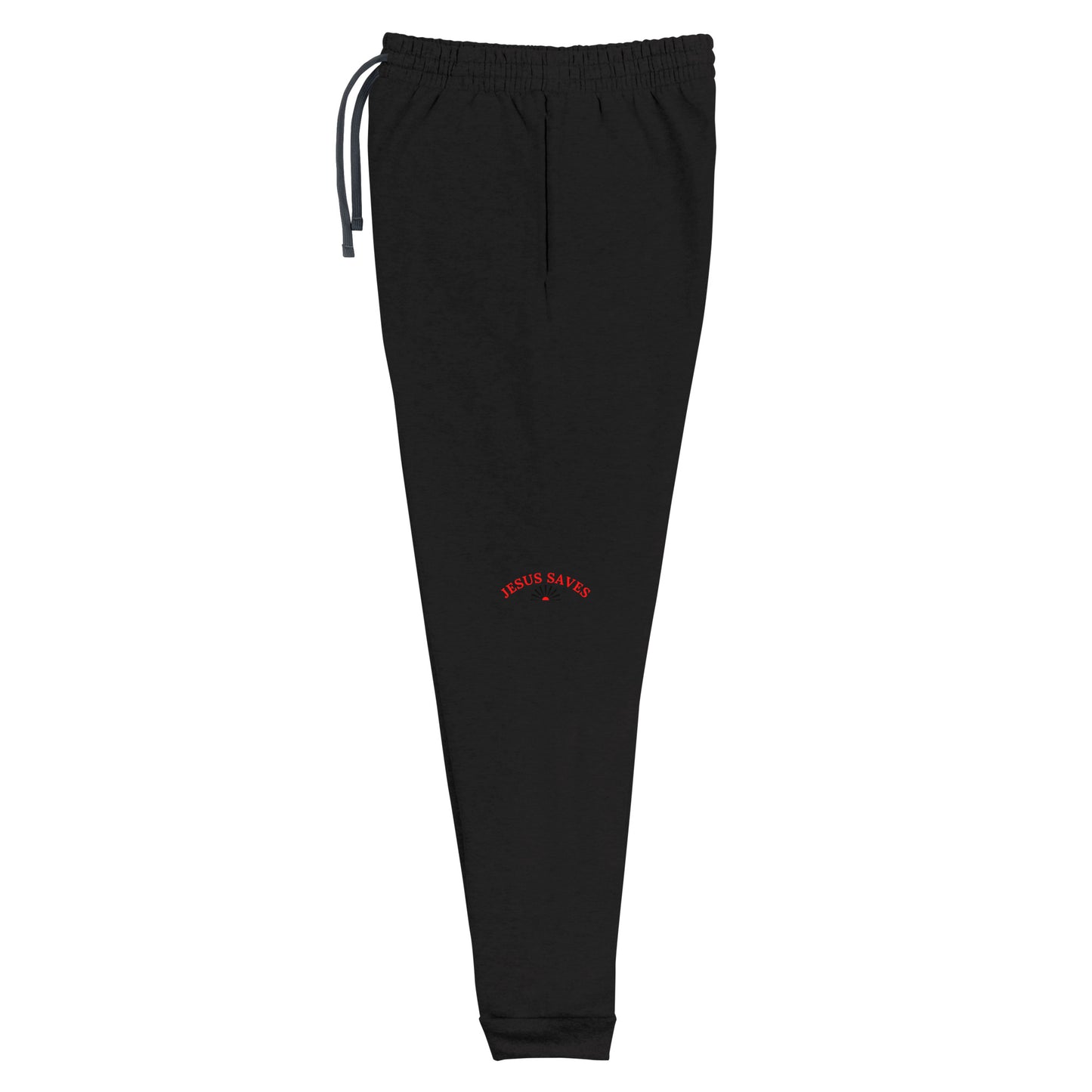 Unisex Joggers: "Jesus Saves" in Red script