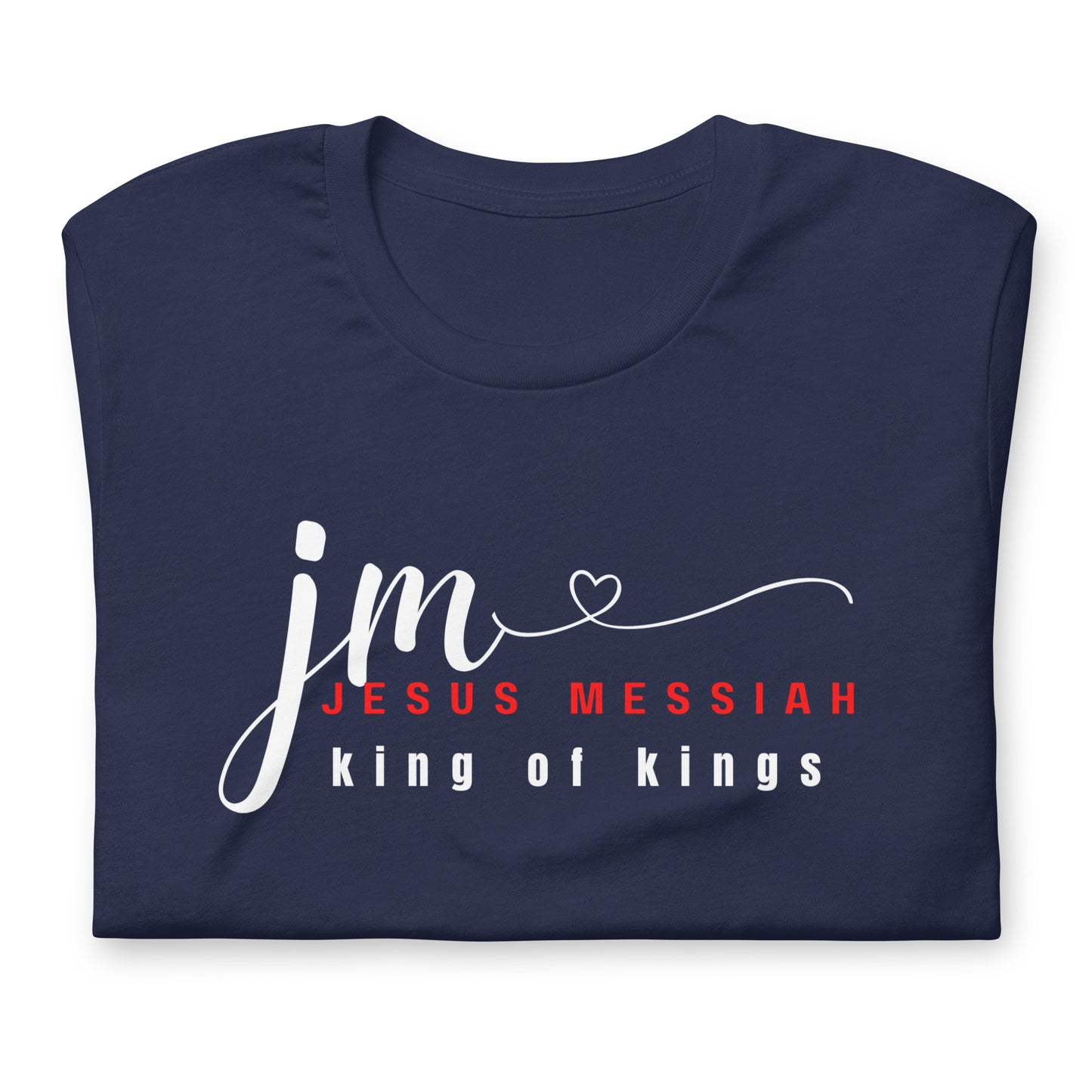 Unisex T-shirt | JM-Jesus Messiah in W/R script