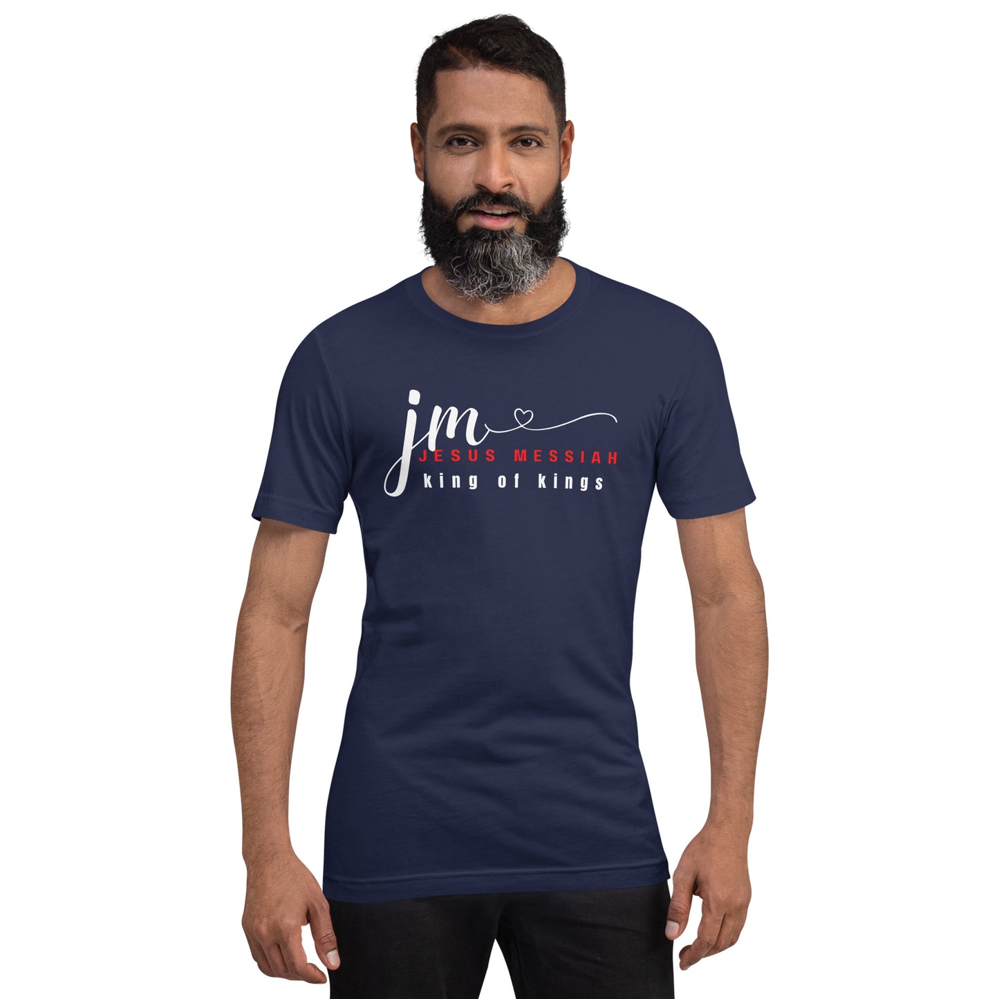 Unisex T-shirt | JM-Jesus Messiah in W/R script