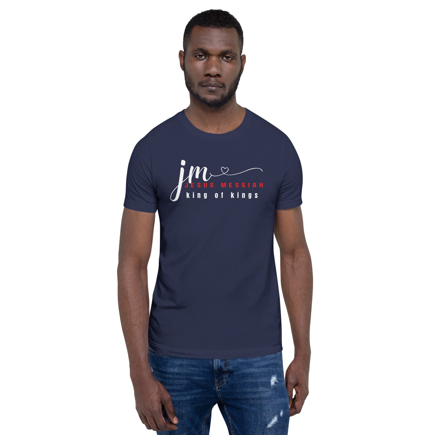 Unisex T-shirt | JM-Jesus Messiah in W/R script