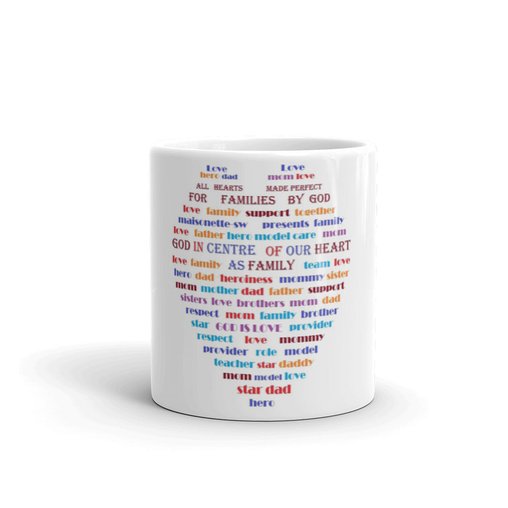 White Glossy Mug-1: - "The Heart with Compassion"