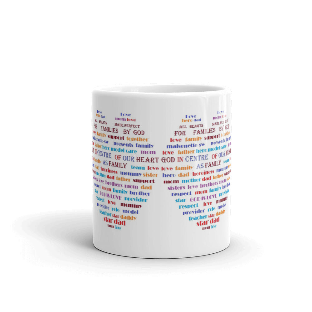 White Glossy Mug-2: - "The Heart with Compassion"